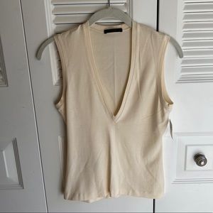 NWT Narciso Rodriguez Cream Sleeveless V-Neck